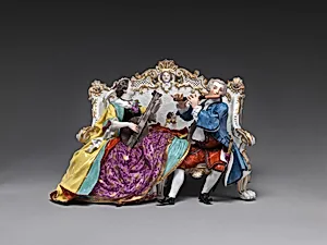 Lady and gentleman playing a duet by Johann Joachim Kändler|Meissen Manufactory