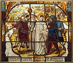 Life of Saint Bernard of Clairvaux: Saint Bernard mediates a dispute between Bishop Stephan von Bar and Duke Matthew von Lothringen in Metz (one of two)