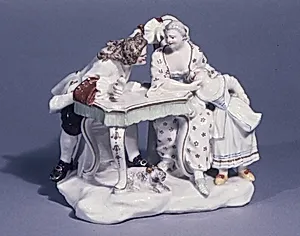 Man and woman at a card table