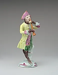 Monkey musician (part of a set) by Derby Porcelain Manufactory