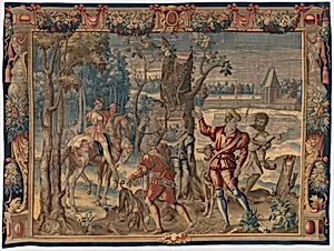 News of the Stag from the series known as the Hunters' Chase by Mortlake Tapestry Manufactory|Bernard van Orley