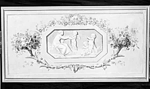 Nymphs and cupids in an octagonal medallion