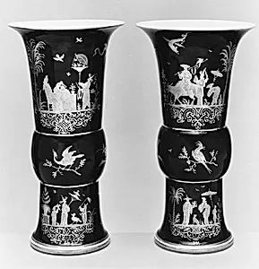 Pair of beaker vases by Johann Gregor Höroldt|Meissen Manufactory