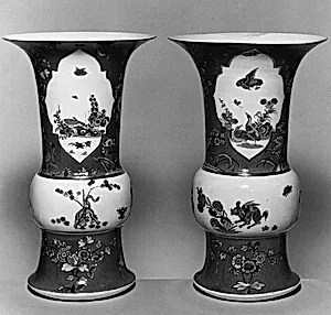 Pair of beaker vases by Meissen Manufactory