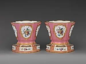 Pair of flower vases (vases hollandois) by Sèvres Manufactory