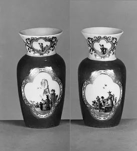 Pair of miniature vases by Meissen Manufactory