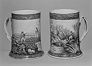 Pair of mugs by Samuel Howitt