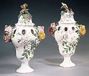 Pair of potpourri vases by Veuve Perrin Factory