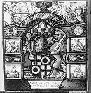 Panel with arms of an abbot of Lichenow