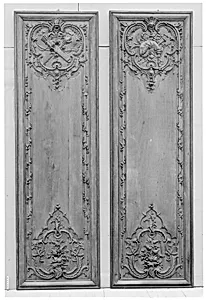 Panel with attributes of music (one of a pair)