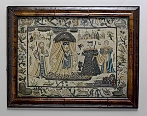 Picture with stumpwork embroidery