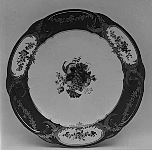 Plate (assiette à palmes) (1 of 102) (part of a service) by Sèvres Manufactory|Guillaume Noël|François-Marie Barrat