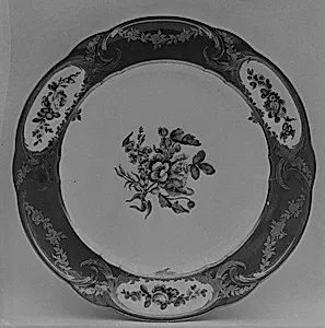 Plate (assiette à palmes) (1 of 102) (part of a service) by Sèvres Manufactory|Charles-Louis Méreaud