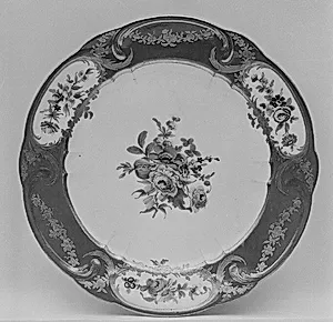 Plate (assiette à palmes) (1 of 102) (part of a service) by Sèvres Manufactory|Antoine-Toussaint Cornailles