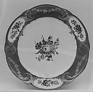 Plate (Assiette à palmes) (1 of 102) (part of a service) by Sèvres Manufactory|Jacques-François Micaud