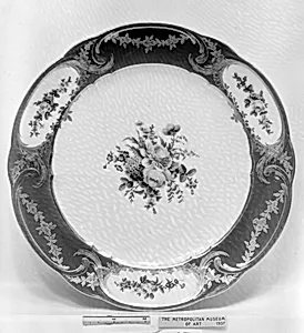 Plate (Assiette à palmes) (1 of 102) (part of a service) by Sèvres Manufactory|Jean-Baptiste Tandart