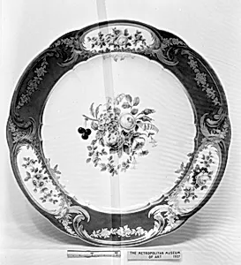 Plate (Assiette à palmes) (1 of 102) (part of a service) by Sèvres Manufactory|Guillaume Noël|Etienne-Gabriel Girard