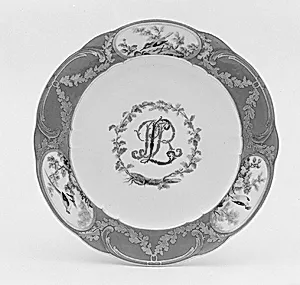 Plate (assiette à palmes) (one of four) (part of a service) by Sèvres Manufactory|Antoine Joseph Chappuis