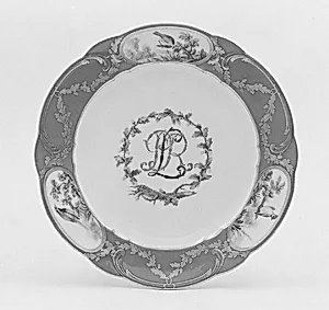 Plate (assiette à palmes) (one of four) (part of a service) by Sèvres Manufactory|Antoine Joseph Chappuis