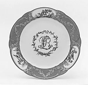 Plate (assiette à palmes) (one of four) (part of a service) by Sèvres Manufactory|Jean Armand Fallot