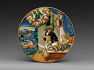 Plate with The Vision of Alcyone and arms of Jacopo Pisaro by Fra Xanto Avelli da Rovigo