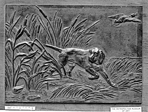 Pointer and Ducks by Antoine-Louis Barye