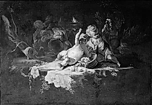 Putti with a basket of flowers