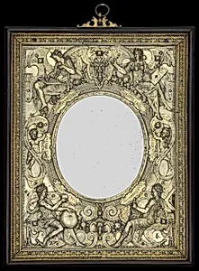 Relief mounted as a mirror frame