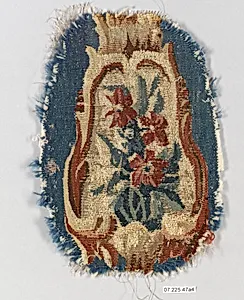Rocaille cartouche with flowers