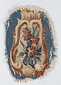 Rocaille cartouche with flowers