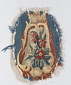 Rocaille cartouche with flowers