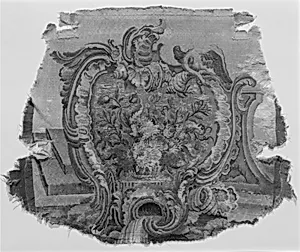 Rocaille cartouches with flowers