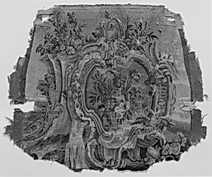 Rocaille cartouches with flowers