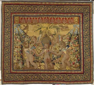 Six Putti Dancing Around a Globe and a Palm from a set of the Giochi di Putti