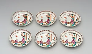 Six saucers (part of a service)