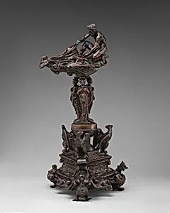 Sixteenth-century-style oil lamp in a stand