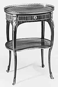 Small oval writing table (one of a pair)