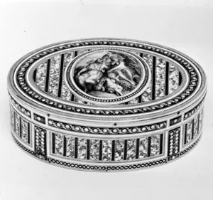 Snuffbox with miniature of Hercules, Omphale and Cupid