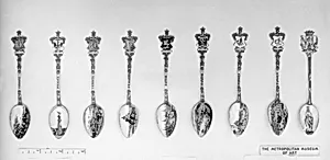 Souvenir spoon with view of Moscow and the river