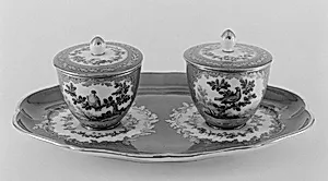 Stand with jam pots (plateau à deux pots de confiture) (one of a pair) (part of a service) by Sèvres Manufactory
