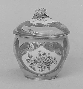 Sugar bowl with cover (pot à sucre Hébert) (part of a service) by Sèvres Manufactory|Pierre Louis Philippe Armand