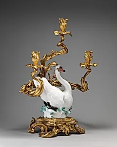 Swan candelabrum (one of a pair)