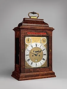 Table or bracket clock with calendar