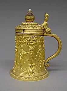 Tankard with cover by Elkington & Co.