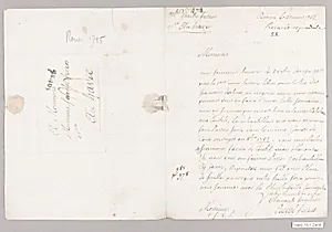 Textile swatch to accompany letter by Unknown Artist