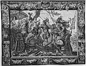 The Battle of Actium from a set of The Story of Antony and Cleopatra by Justus van Egmont|Jan van Leefdael