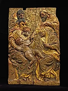 The Holy Family with Saints Anne and Joachim by Diego de Pesquera