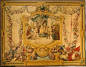 The Memorable Judgment of Sancho Panza from a series of tapestries with scenes from Don Quixote (number twenty-four in a series of twenty-eight) by Manufacture Nationale des Gobelins|Charles Antoine Coypel|Claude Audran III|Michel Audran|Alexandre François Desportes|Jean-Baptiste Belin de Fontenay the Elder|Jean-Baptiste Belin de Fontenay the Younger