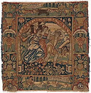 "The Prodigal Son Driven Out by Harlots" from a set of six of The Parable of the Prodigal Son by Anonymous Workshop, British