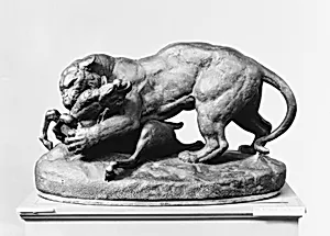 Tiger attacking an antelope by Antoine-Louis Barye